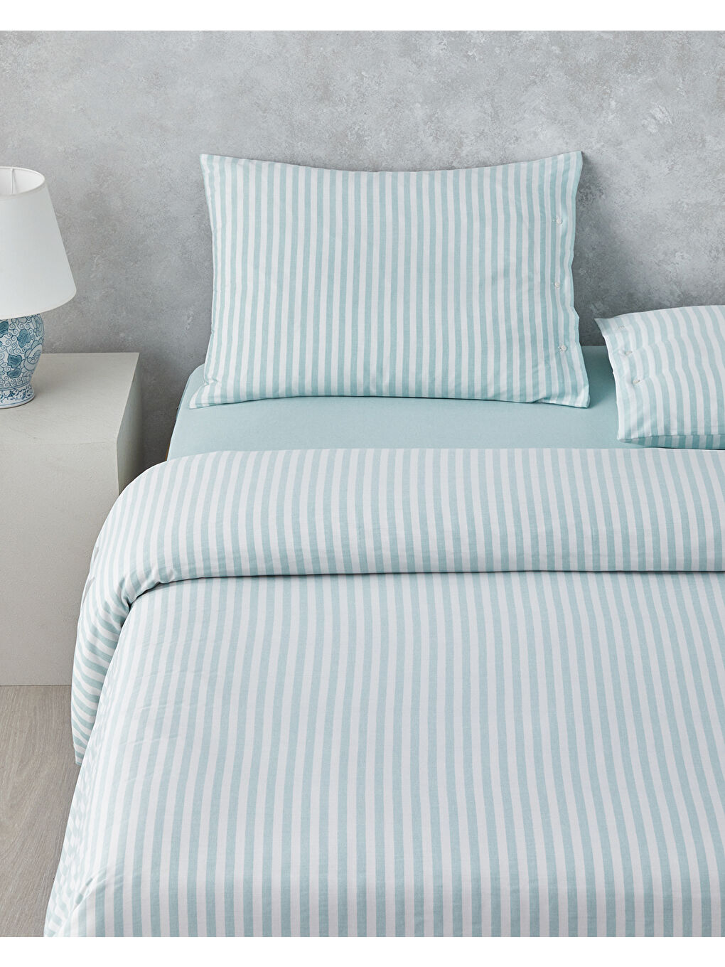 Soft Streaks İpliği Boyalı Çift Kişilik Nevresim Takımı 200x220 cm Yeşil-1