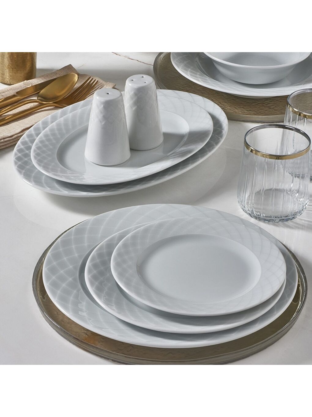 Ekru Alfa 60 Parça 12 Kişilik Yemek Takımı-2