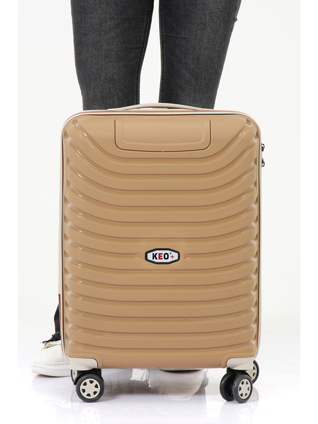 Sarı Kabin Boy Gold-Krem PP Valiz-11