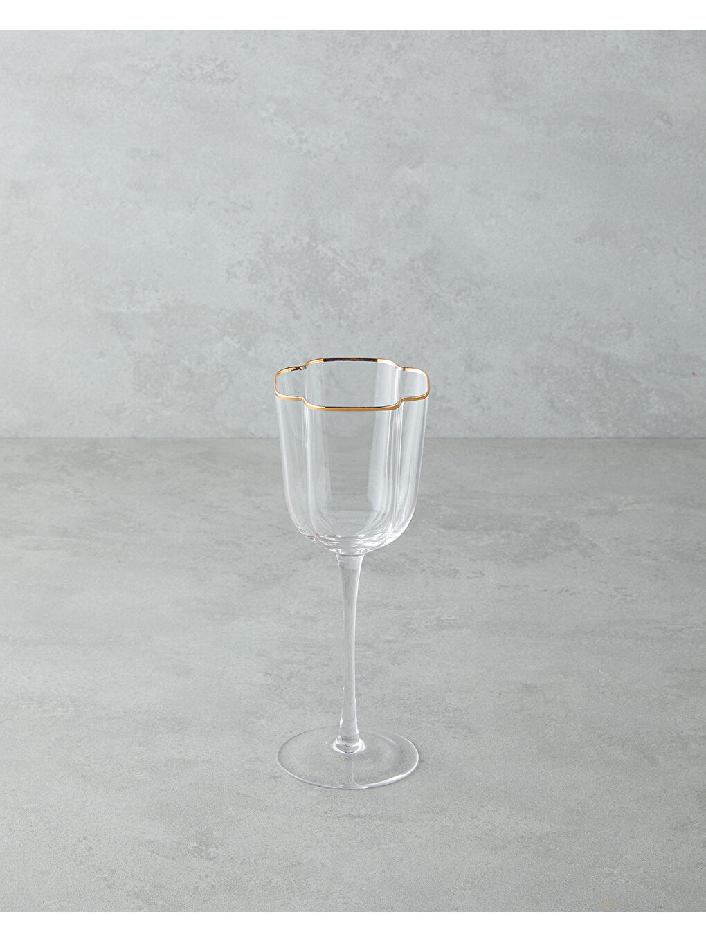 Sarı Reina Cam El Yapımı 2’li Kadeh 300 ml Şeffaf-Gold-1