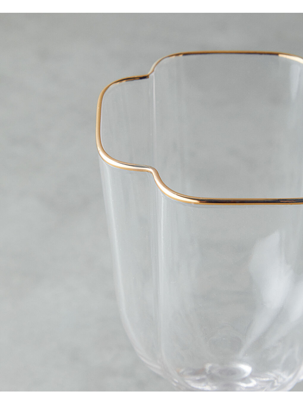 Sarı Reina Cam El Yapımı 2’li Kadeh 300 ml Şeffaf-Gold-2