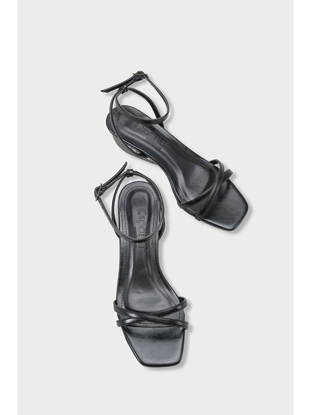 Siyah Carlena Metal Topuklu Bilekten Bantlı Kadın Ayakkabı-5