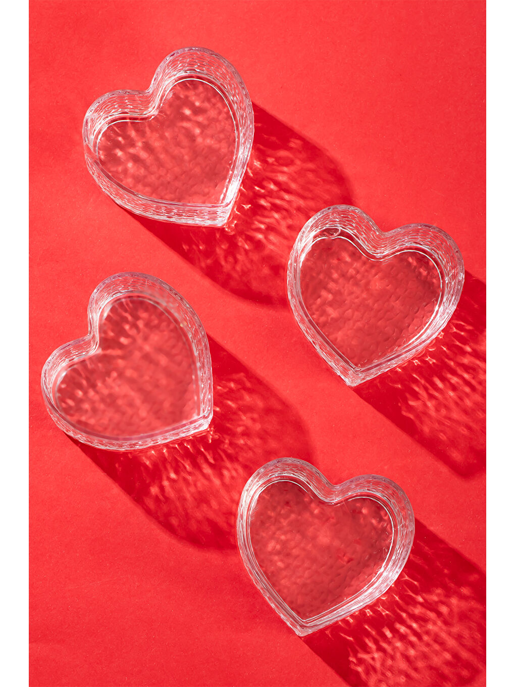 Renksiz Noemi 4'lü Cam Kalp Magnolia-çerezlik Sunumluk Kasesi-2