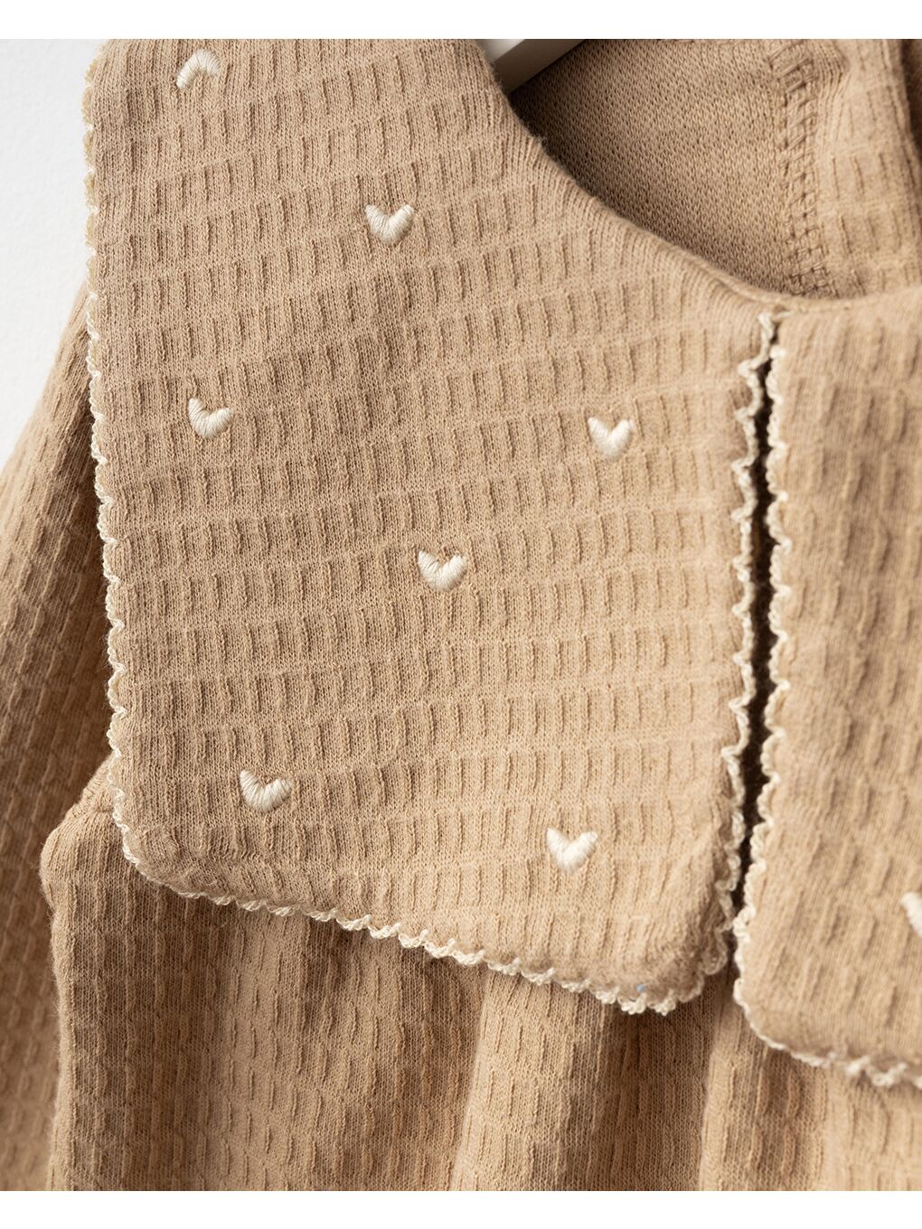 Kız Çocuk Pamuklu Kahverengi Fisto Yakalı Elbise Ve Fiyonklu Saç Bandı Takım-3