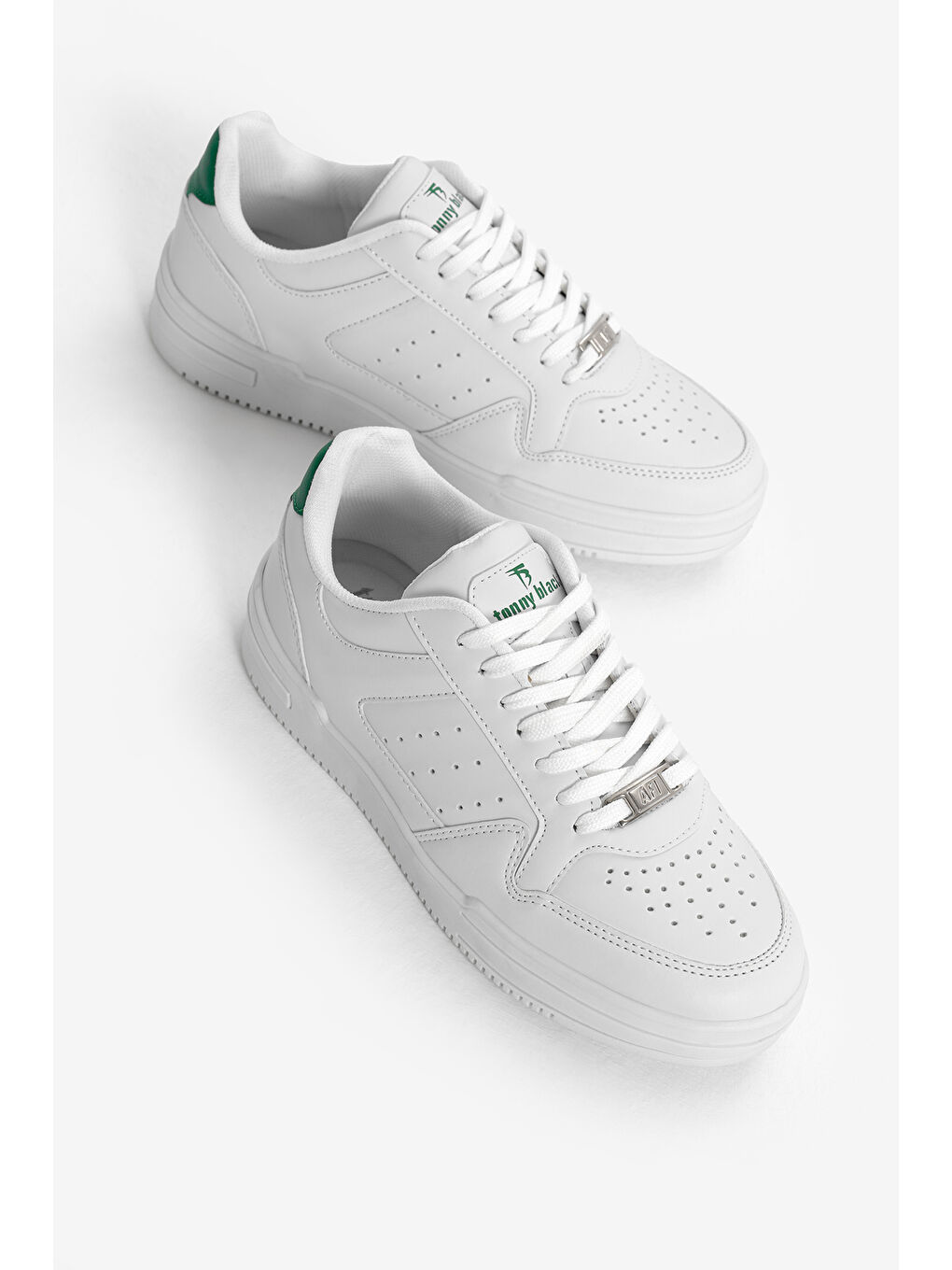 Unisex Beyaz Yeşil Termo Taban Bağcıklı Günlük Spor Ayakkabı-1