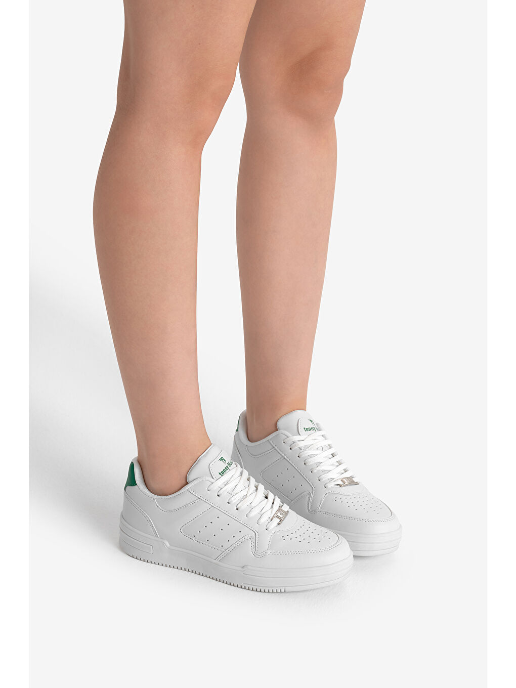 Unisex Beyaz Yeşil Termo Taban Bağcıklı Günlük Spor Ayakkabı-2