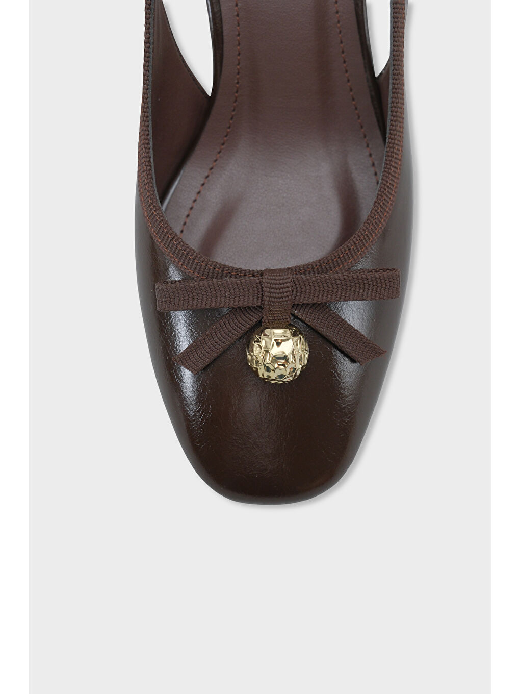 Kahverengi Arielle Yuvarlak Burunlu Bilekten Bantlı Orta Topuklu Fiyonklu Kadın Ayakkabı-2