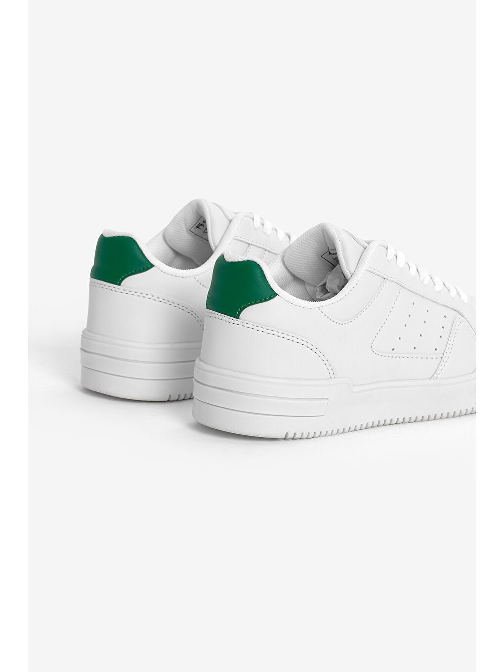 Unisex Beyaz Yeşil Termo Taban Bağcıklı Günlük Spor Ayakkabı-3