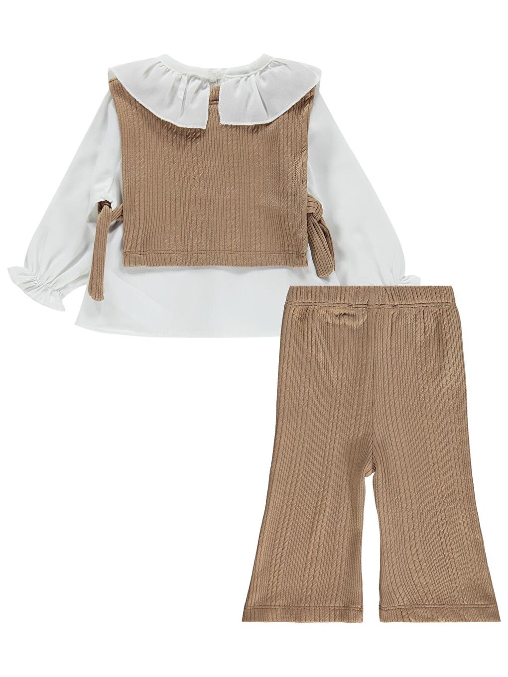 Baby Bebe Yakalı 6-18 Ay Takım - Bej 12-18 Ay-3