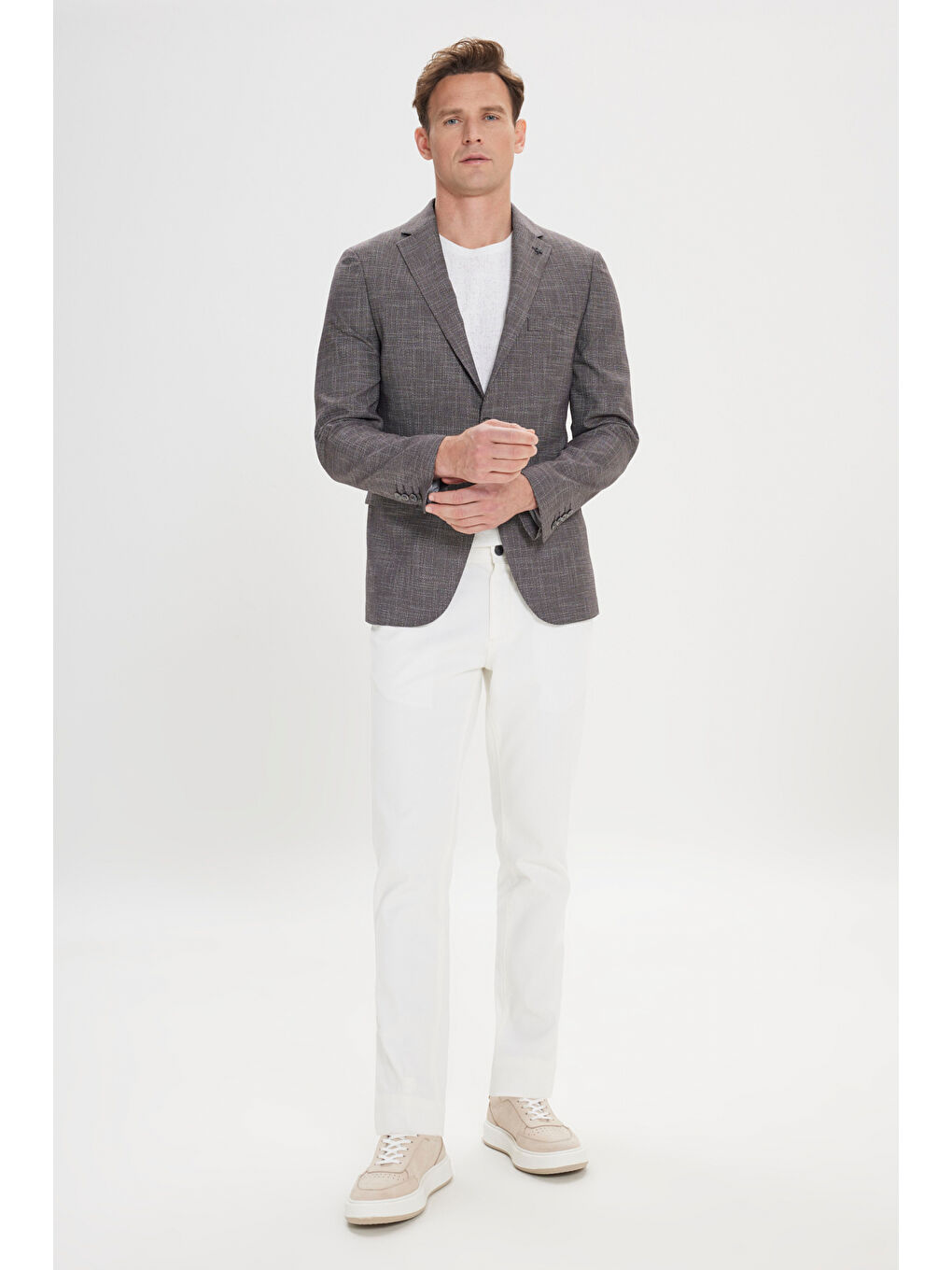 Erkek Siyah-Bordo Slim Fit Dar Kesim Mono Yaka Desenli Blazer Ceket-2