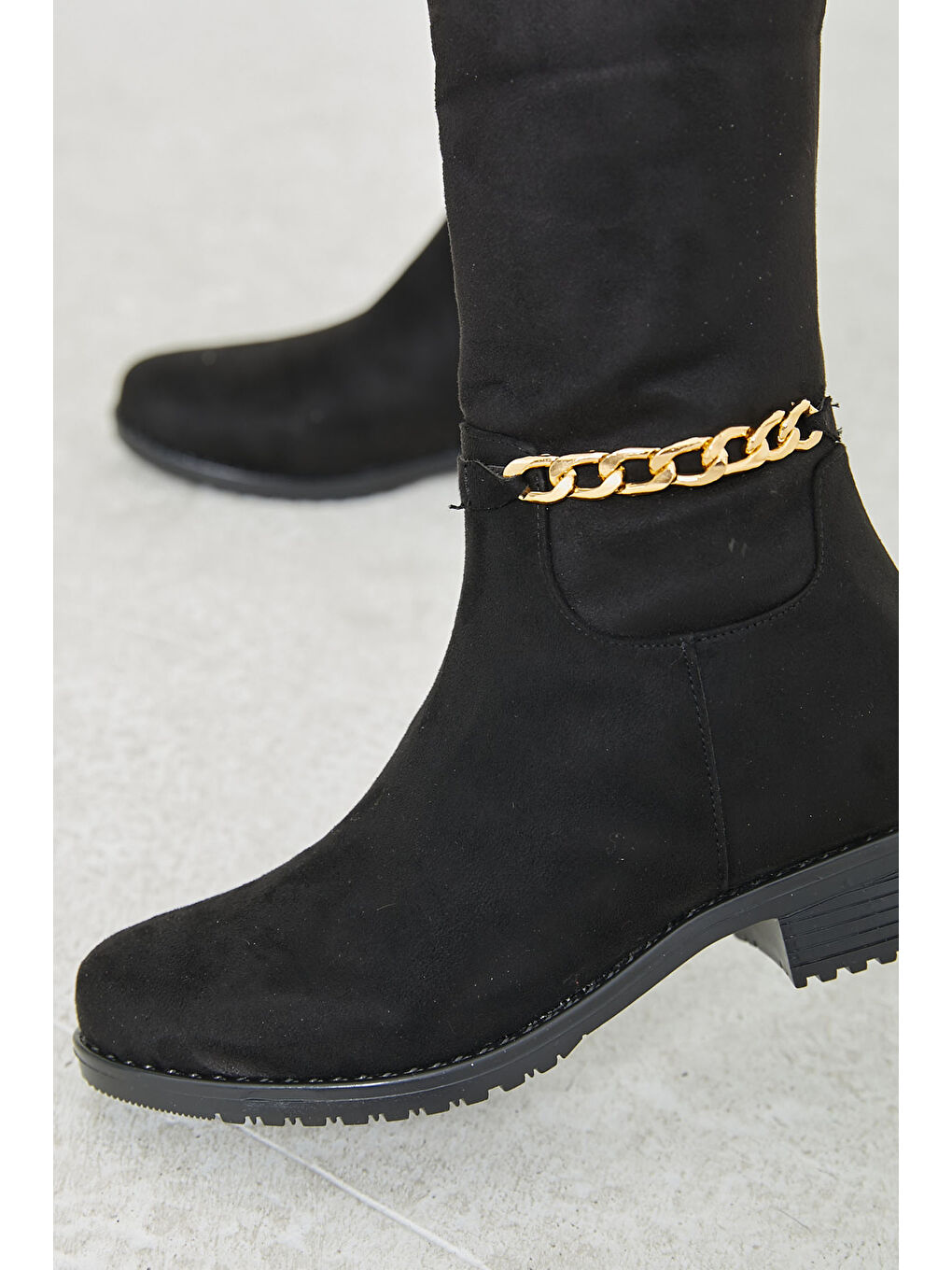 Kadın Siyah Zincirli Çizme - 26761-3