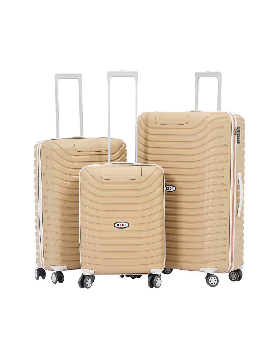 Sarı 3’lü Set Gold-Krem PP Valiz