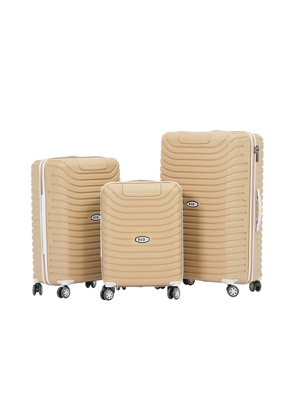 Sarı 3’lü Set Gold-Krem PP Valiz-1