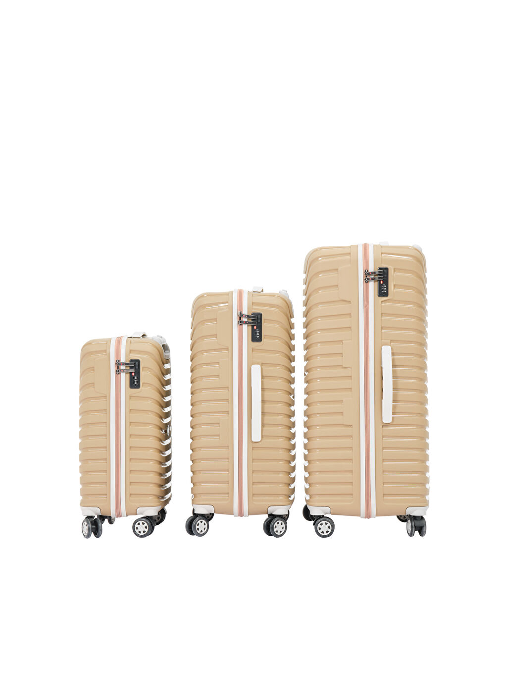 Sarı 3’lü Set Gold-Krem PP Valiz-4