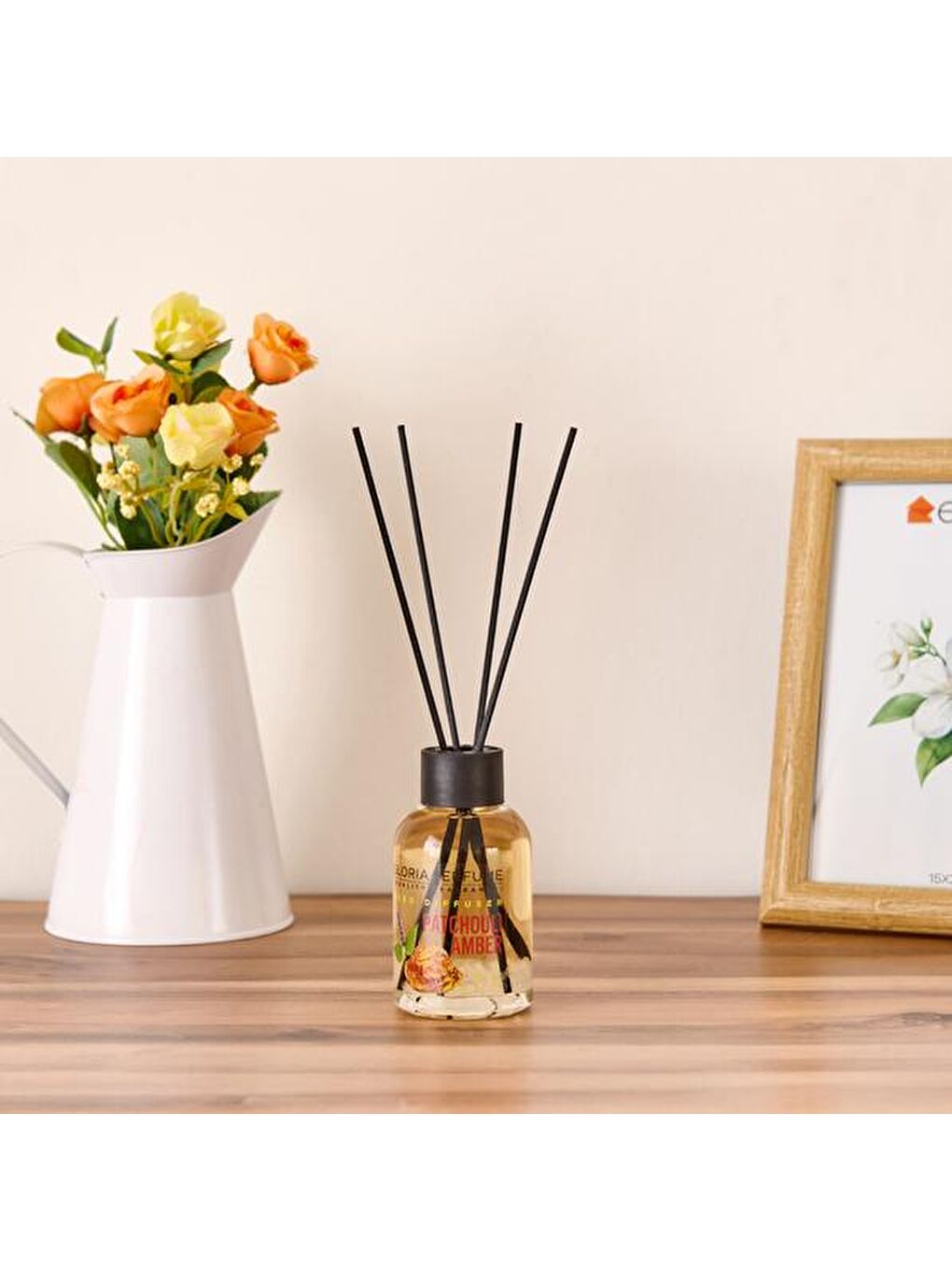 Renksiz Paçuli / Amber Bambu Çubuklu Oda Kokusu - Şeffaf - 150 ml