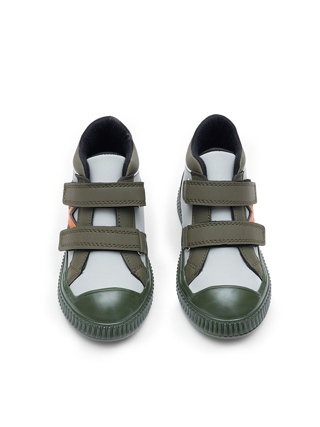 Çocuk Unisex Haki Esnek Termo Taban Çift Cırtlı Şerit Desenli Spor Kısa Bot-3