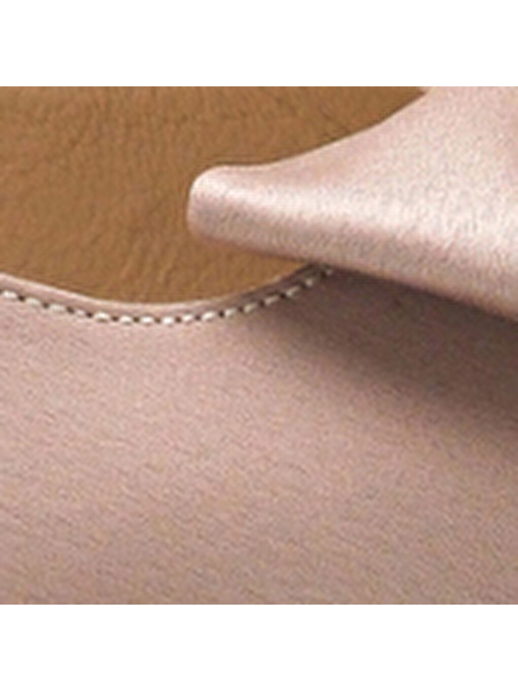 Bej Pam Küt Sivri Burunlu Fiyonklu Arkası Açık Saten Kadın Ayakkabı-6