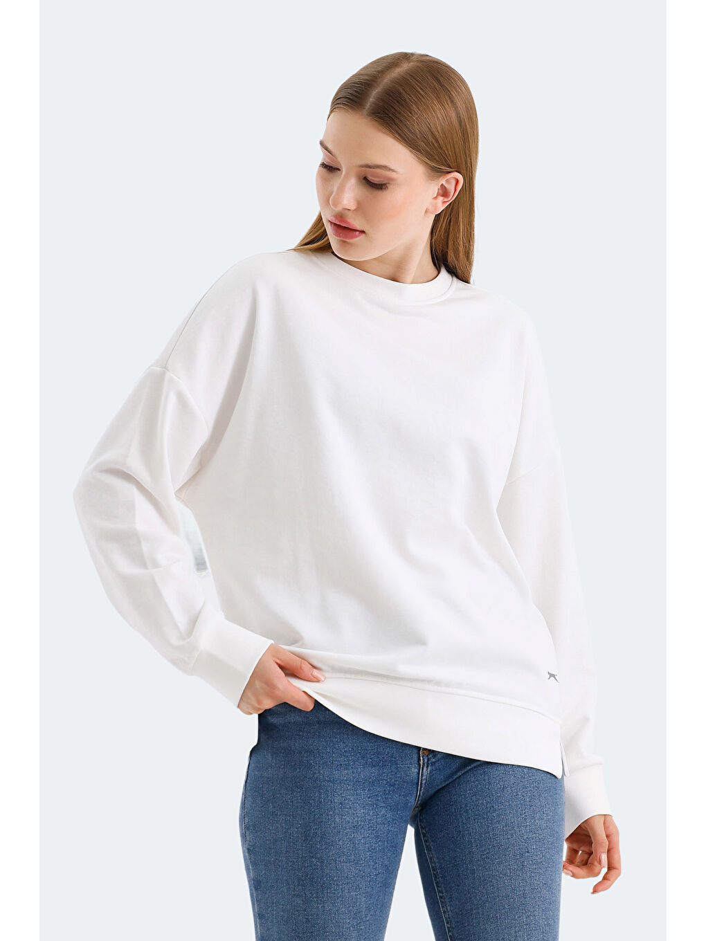 SLAZENGER VIRTUE Kadın Sweatshirt Beyaz - 4