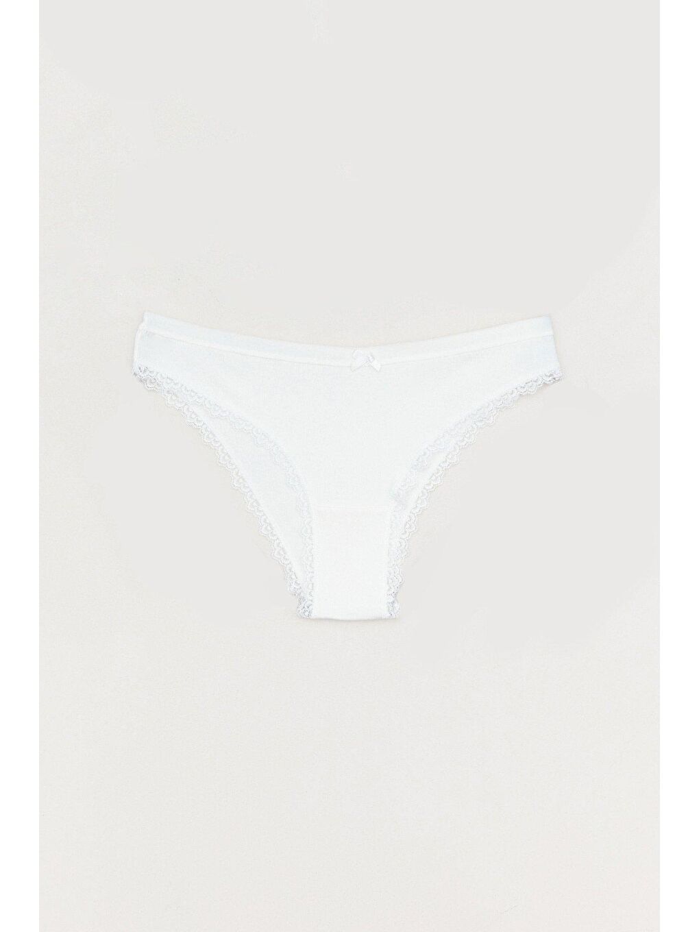 Ekru Dantelli Brazilian Külot