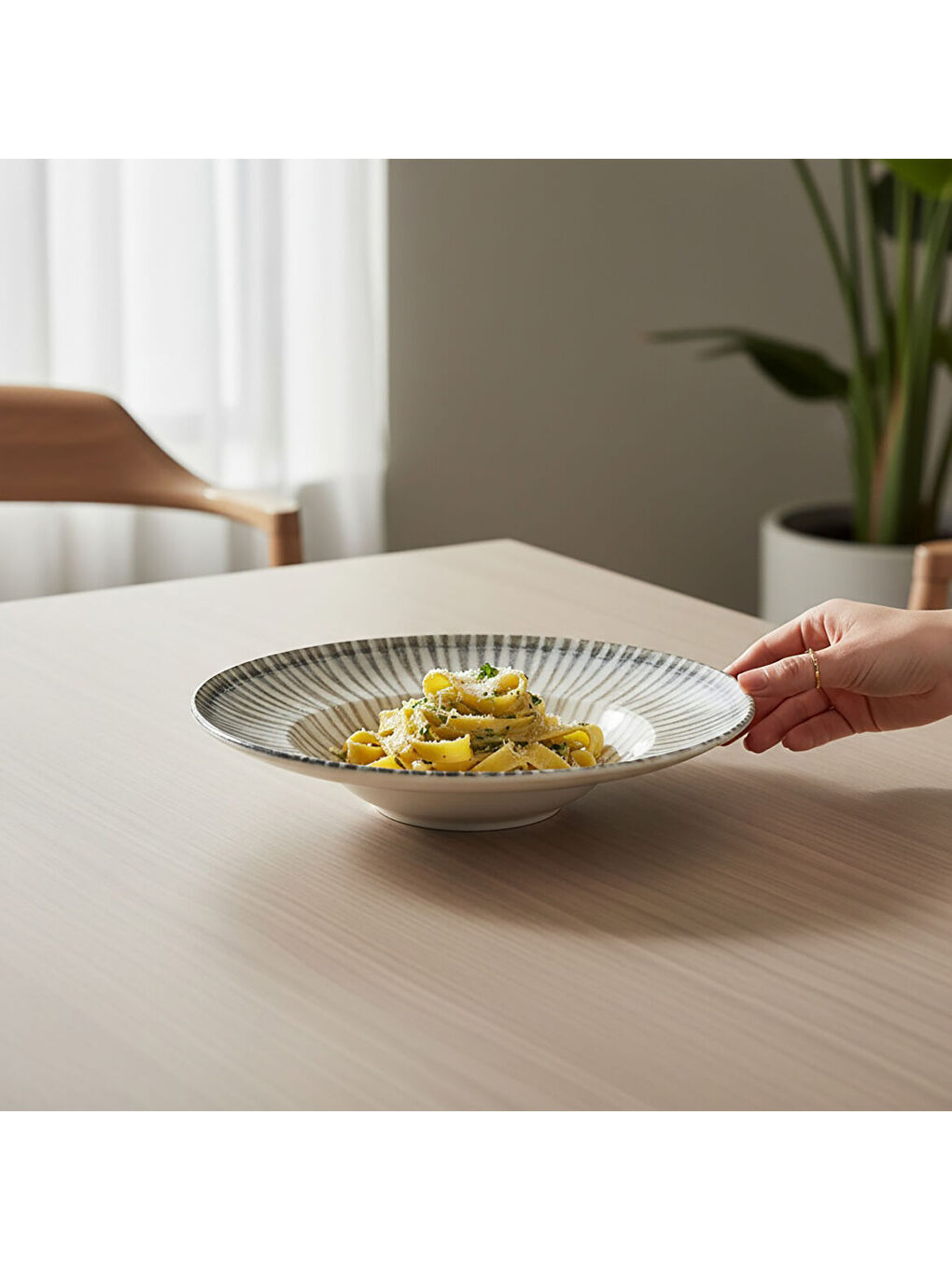 Ekru Reno 26 cm Salata Servis & Makarna Kasesi 1402-2