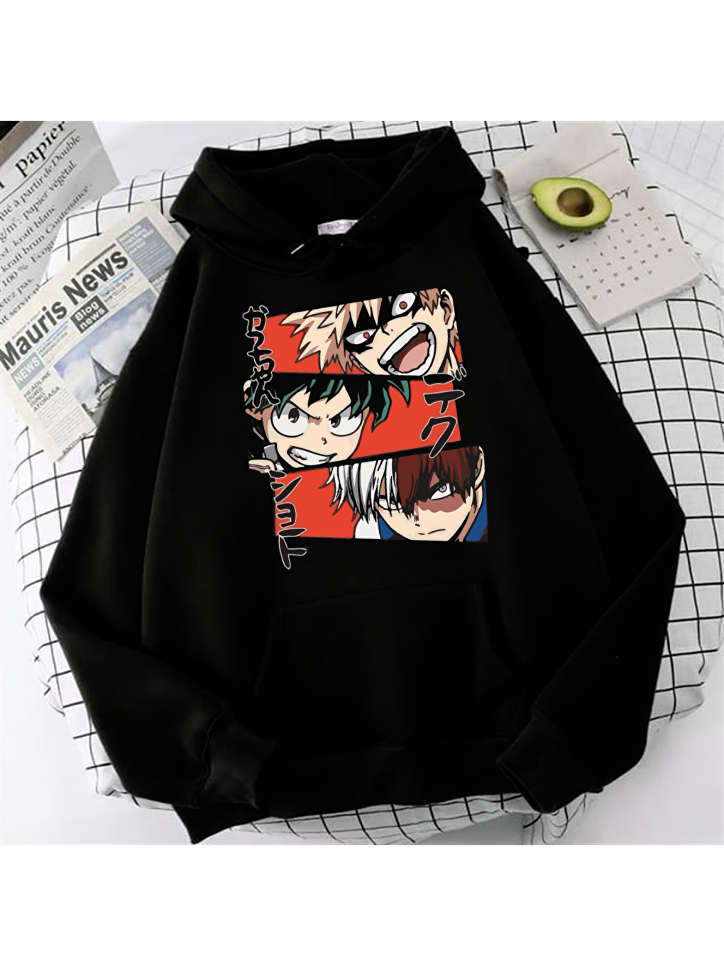 Touz Moda Siyah Anime My Hero Academia Oversize Hoodie