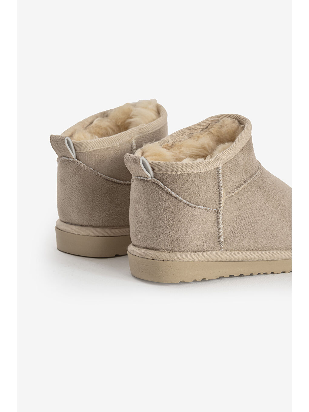Kız Çocuk Bej Poli Taban İçi Kürklü Süet Görünümlü Bot-1