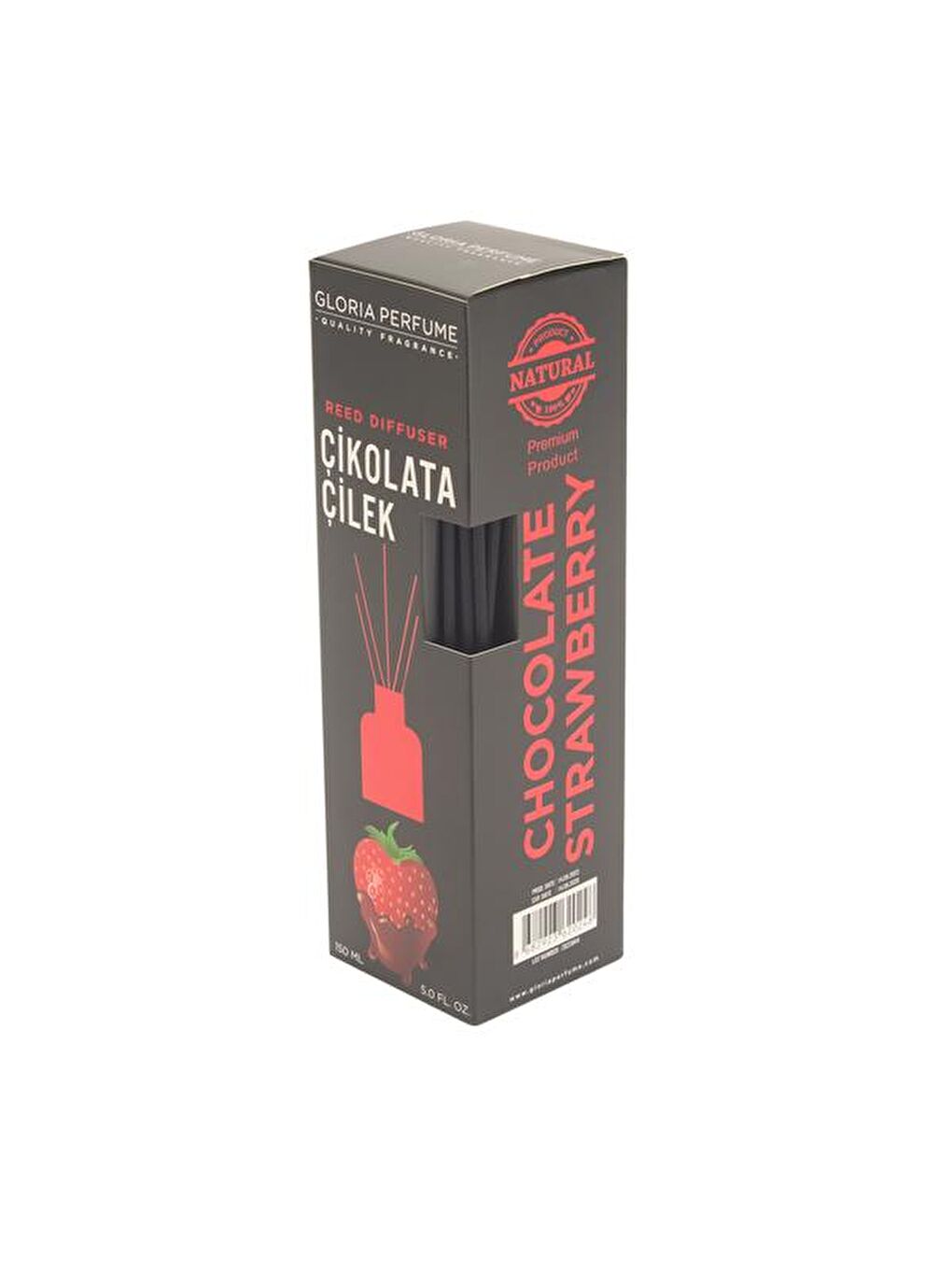 Renksiz Chocolate Strawberry Bambu Çubuklu Oda Kokusu - Şeffaf - 150 ml-1