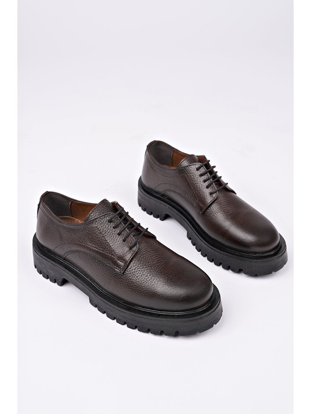 Kahverengi BLANCA Kadın Bağcıklı Hakiki Deri Kalın Taban Günlük Casual Makosen Ayakkabı