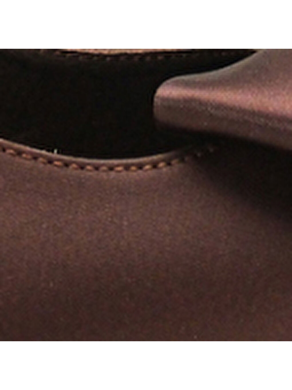 Kahverengi Pam Küt Sivri Burunlu Fiyonklu Arkası Açık Saten Kadın Ayakkabı-6