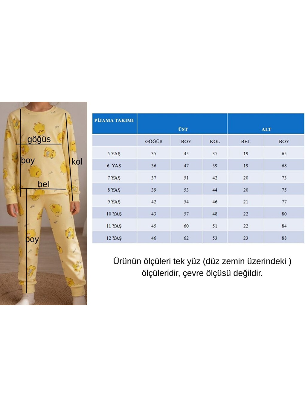Pembe Kız Çocuk Yeni Sezon Pamuklu Desenli Pijama Takım Tkm1021-2