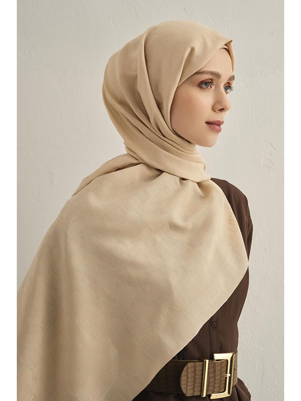 Turuncu Pamora Dama Çerçeve Şal 2 04-1