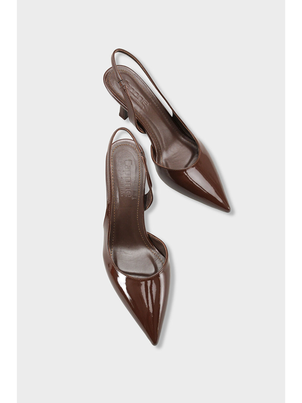 Kahverengi Ramonda Hakiki Deri Astarlı Sivri Burunlu Orta Topuklu Arkası Açık Kadın Ayakkabı-1