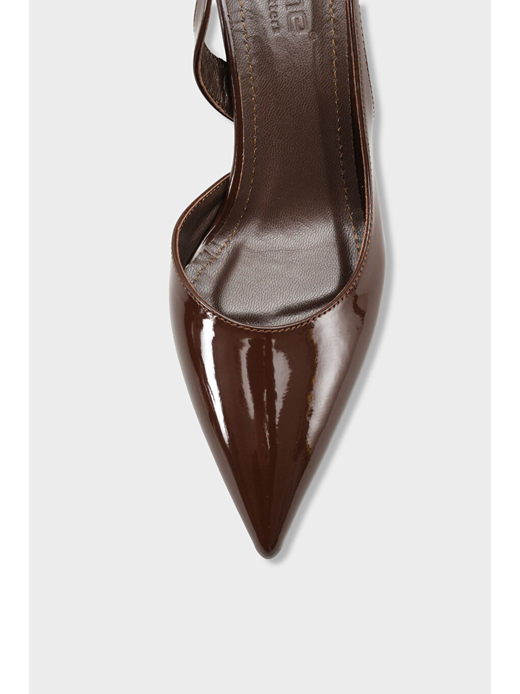 Kahverengi Ramonda Hakiki Deri Astarlı Sivri Burunlu Orta Topuklu Arkası Açık Kadın Ayakkabı-2
