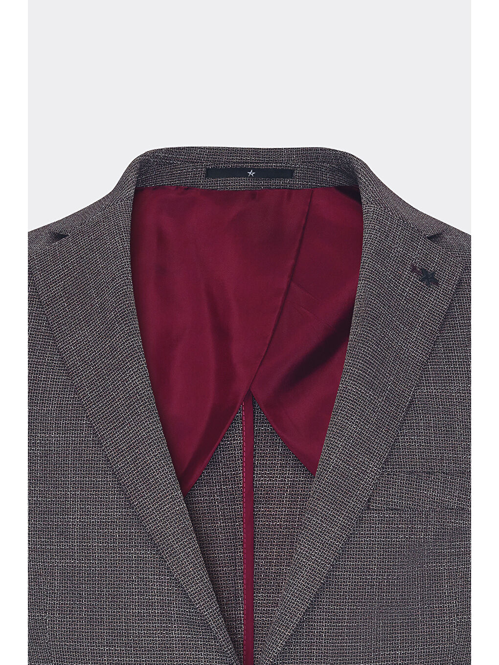Erkek Siyah-Bordo Slim Fit Dar Kesim Mono Yaka Desenli Blazer Ceket-8
