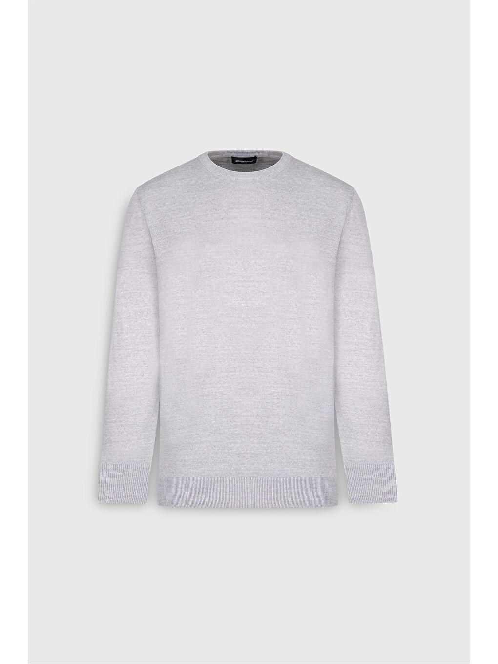 Erkek Açık Gri Standart Fit Normal Kesim Bisiklet Yaka Triko Kazak-5