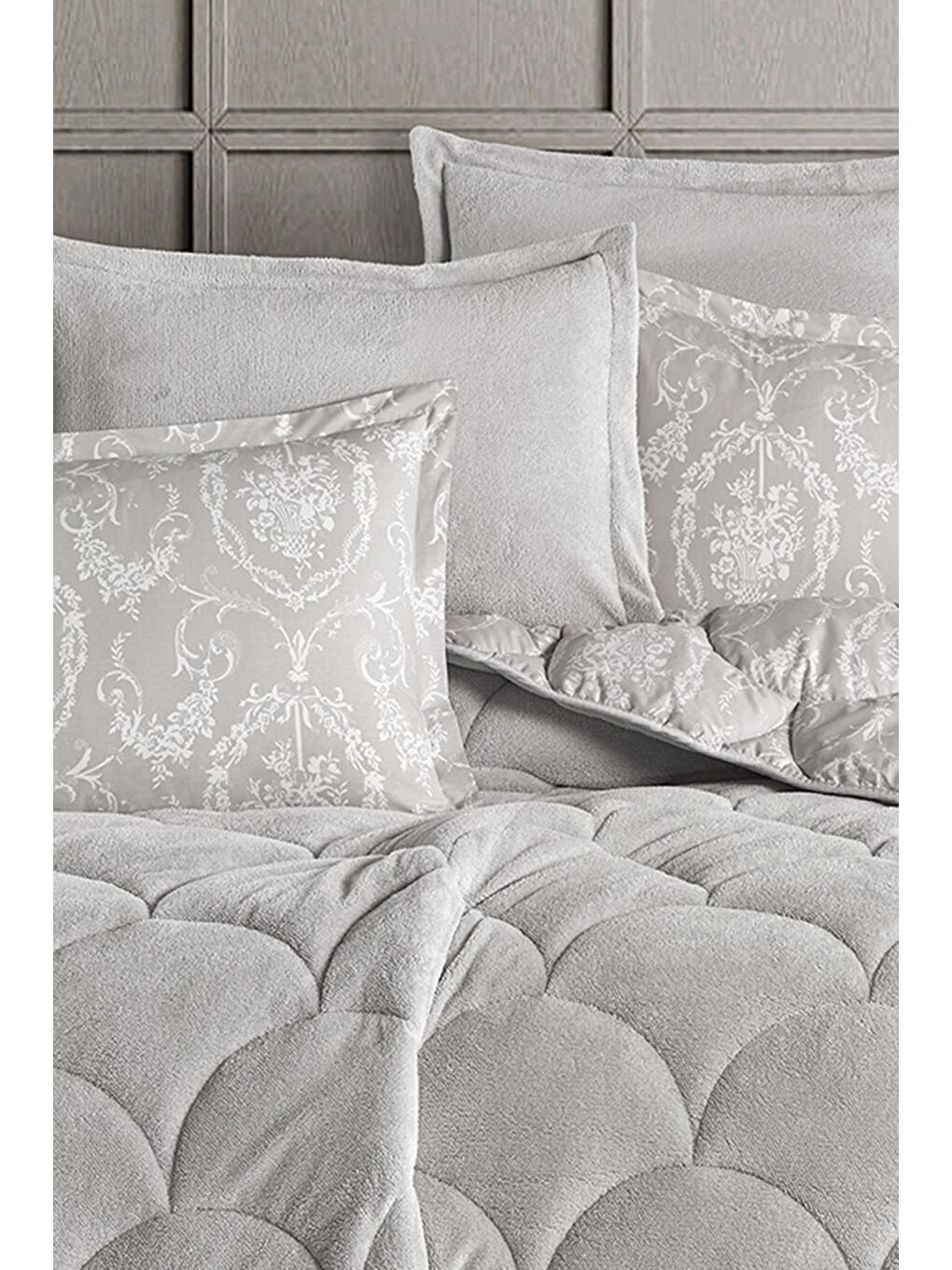 Gri Wellsoft Çift Kişilik Uyku Seti Çift Taraflı Puma-1