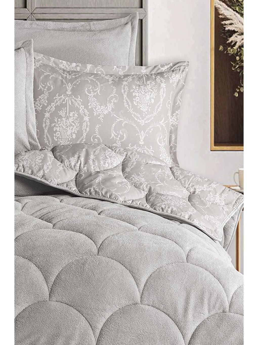 Gri Wellsoft Çift Kişilik Uyku Seti Çift Taraflı Puma-3