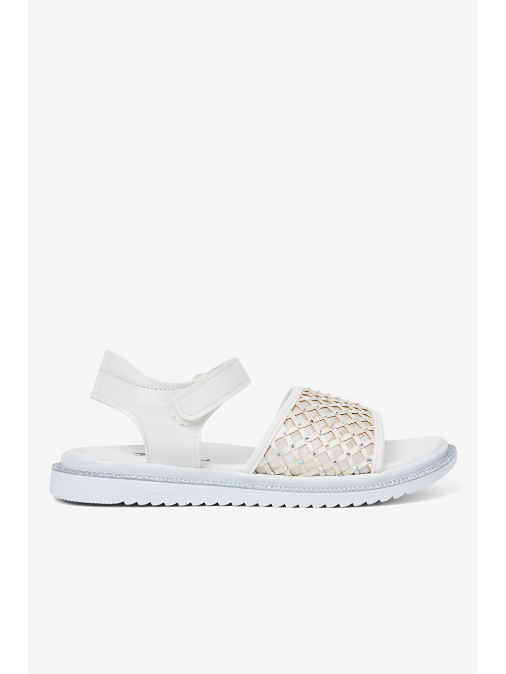 Çocuk Unisex Beyaz Çoçuk Taşlı Sandalet-2