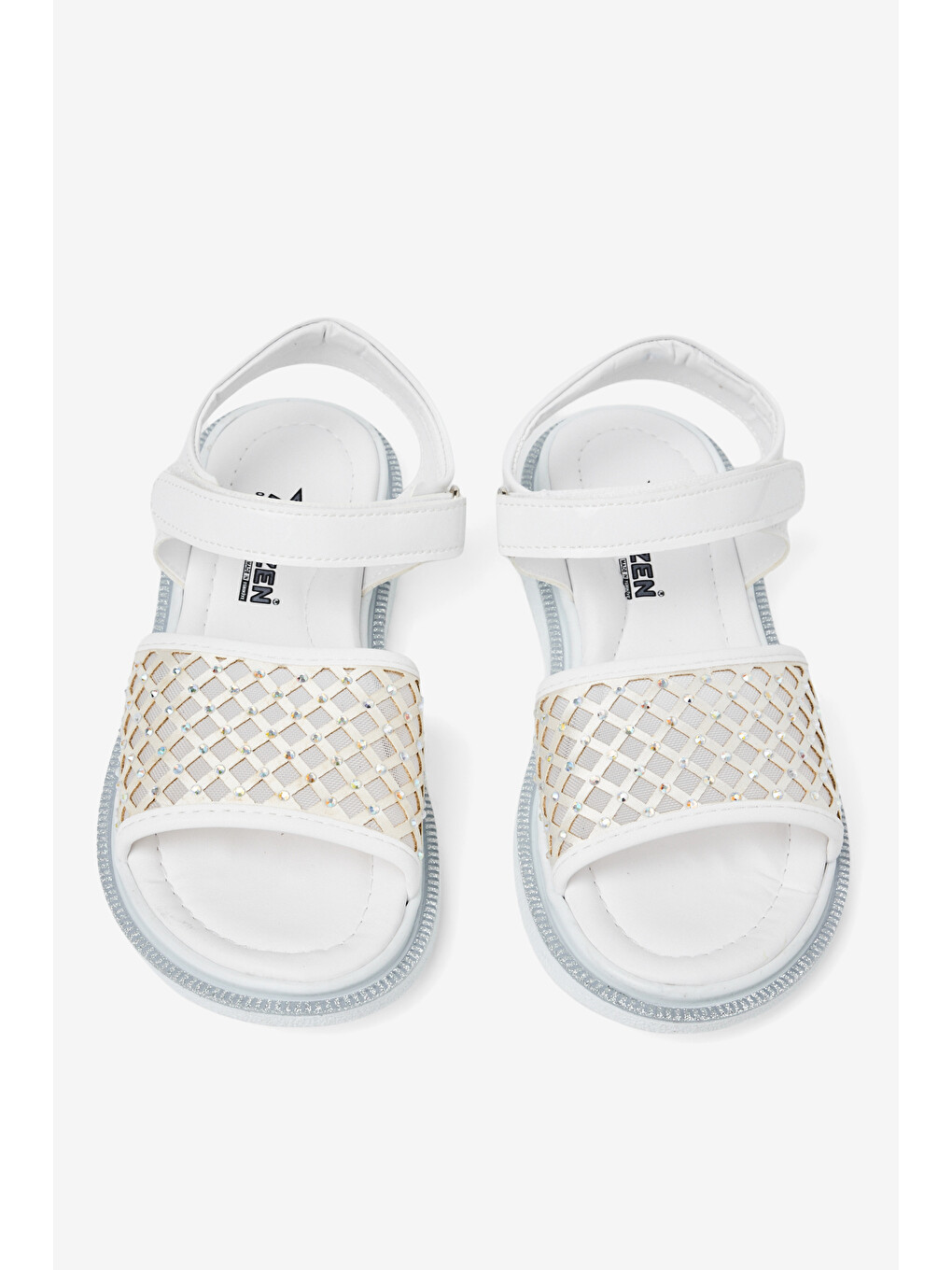 Çocuk Unisex Beyaz Çoçuk Taşlı Sandalet-4