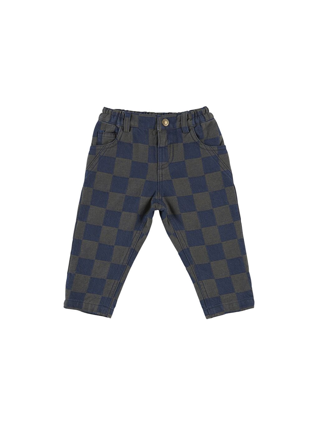 Panço Lacivert Erkek Çocuk Kareli Denim Pantolon - 1
