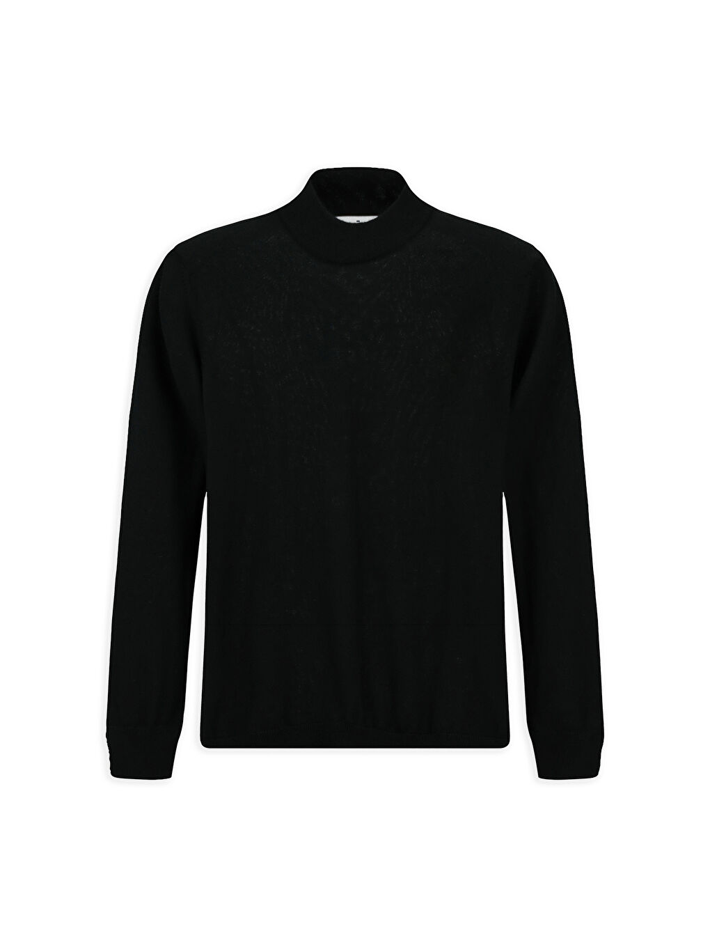 Siyah Yarım Balıkçı Yaka Regular Fit Yünlü Triko Kazak