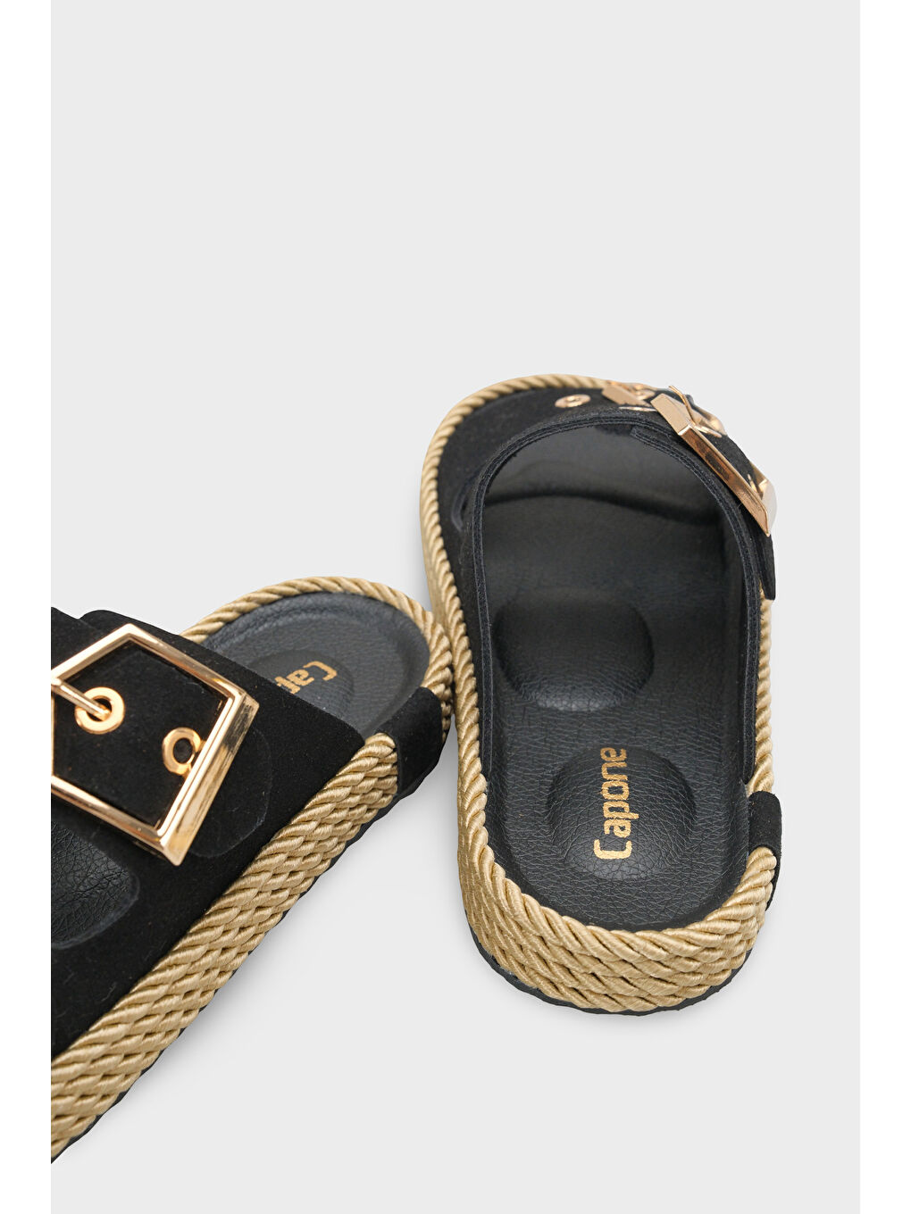 Siyah Keslie Metal Tokalı Konfor Kadın Terlik-3