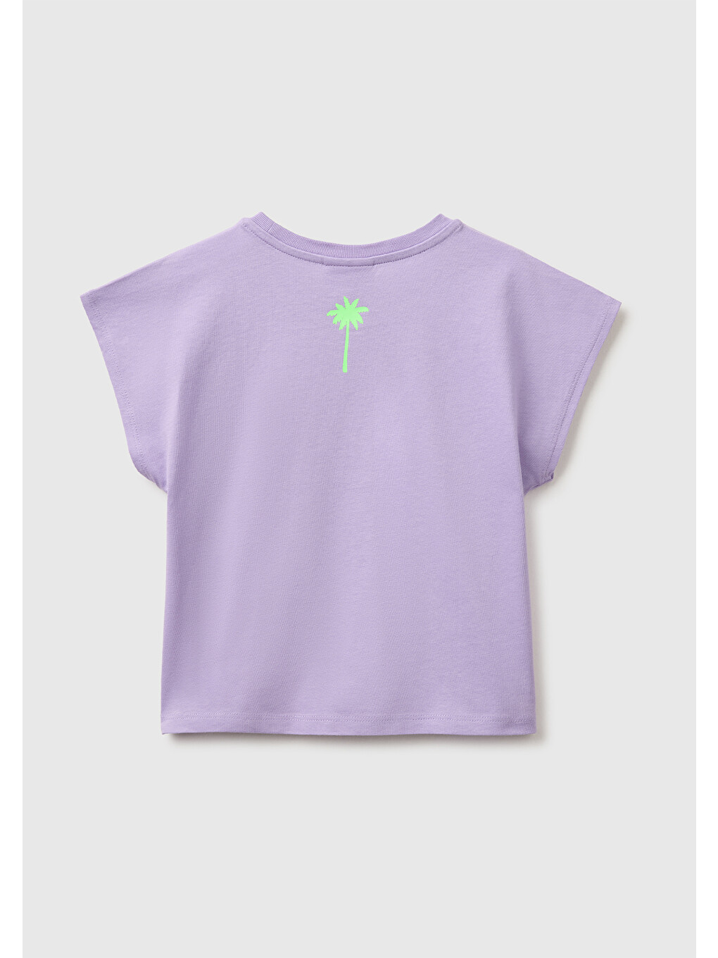 Kız Bebek Lila Lilo & Stitch Baskı Detaylı Bisiklet Yaka T-Shirt-1