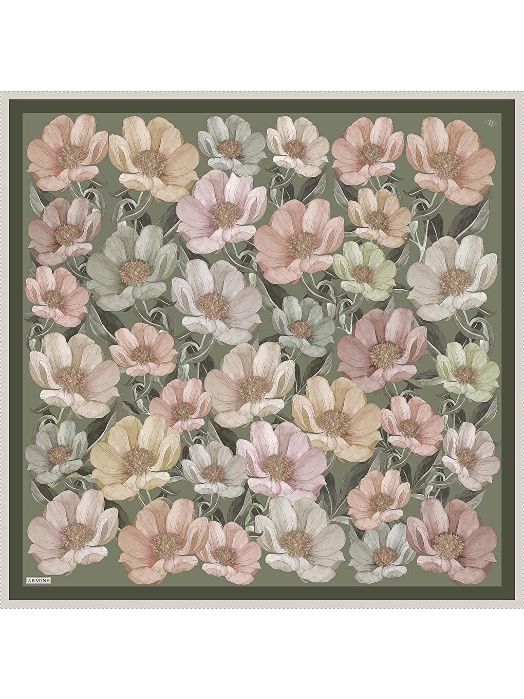 Yeşil Saf İpek Sura Eşarp 9403D 80-4