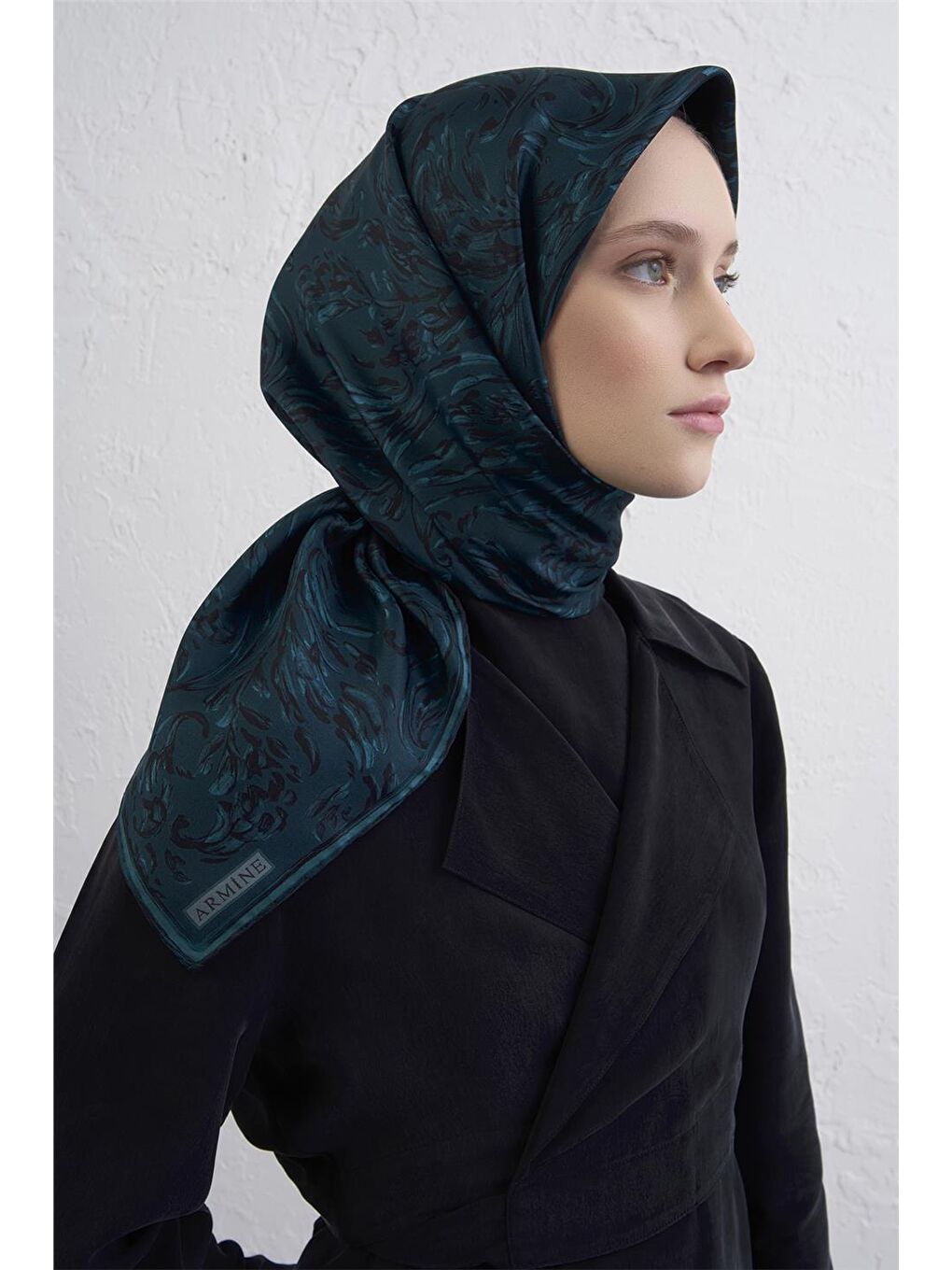 Yeşil Saf İpek Sura Eşarp 9431D 81-2