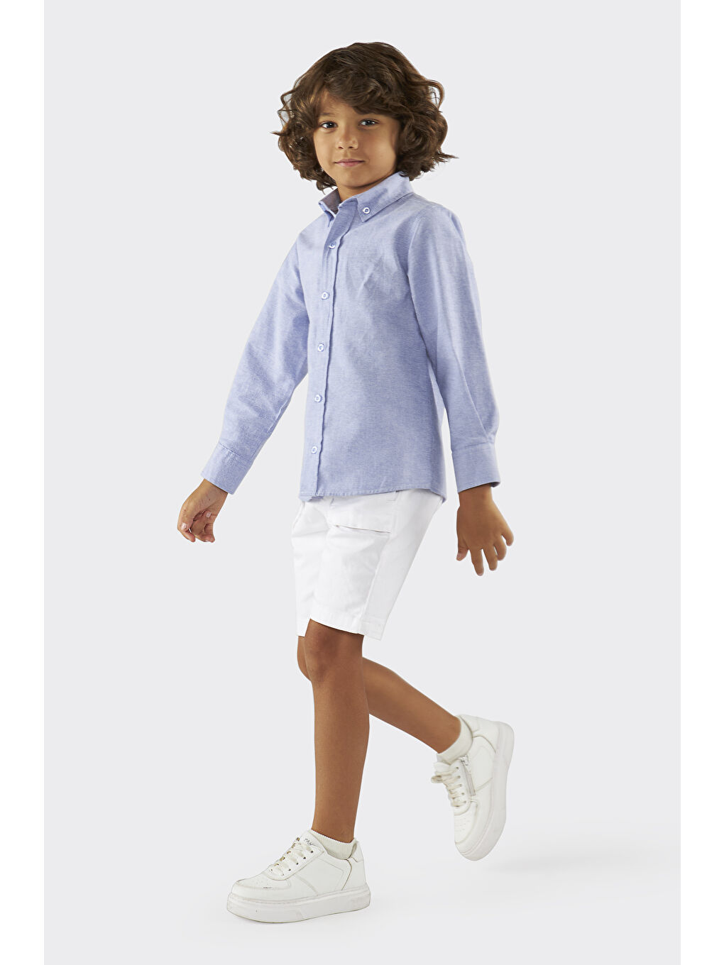 Mavi Erkek Çocuk Oxford Gömlek-6