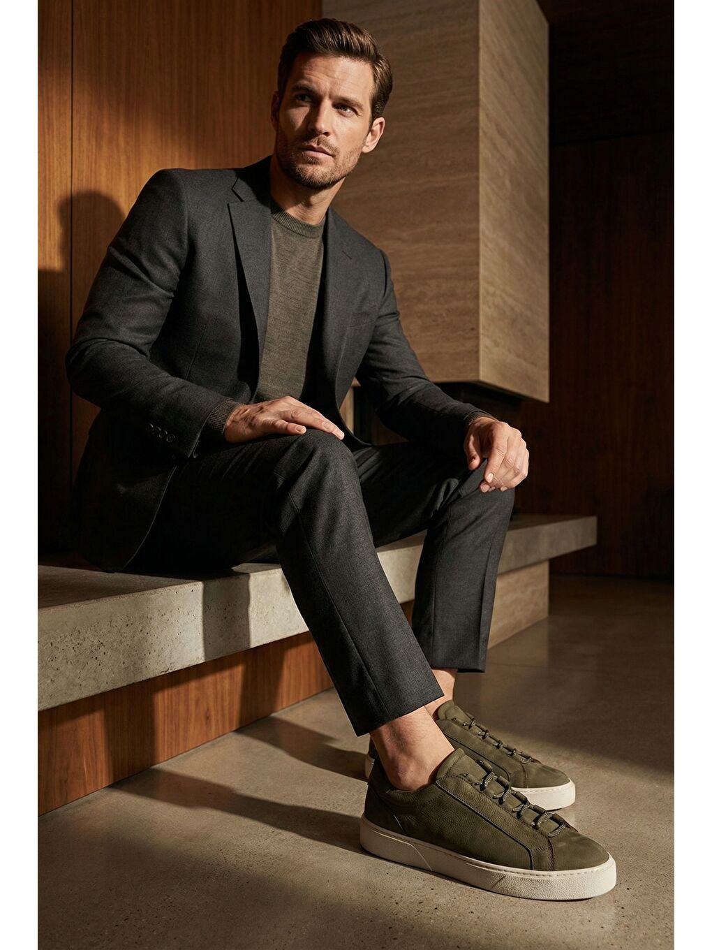 Efram Hakiki Deri Nubuk Gizli Bağcıklı Erkek Günlük Spor Ayakkabı Sneaker-2