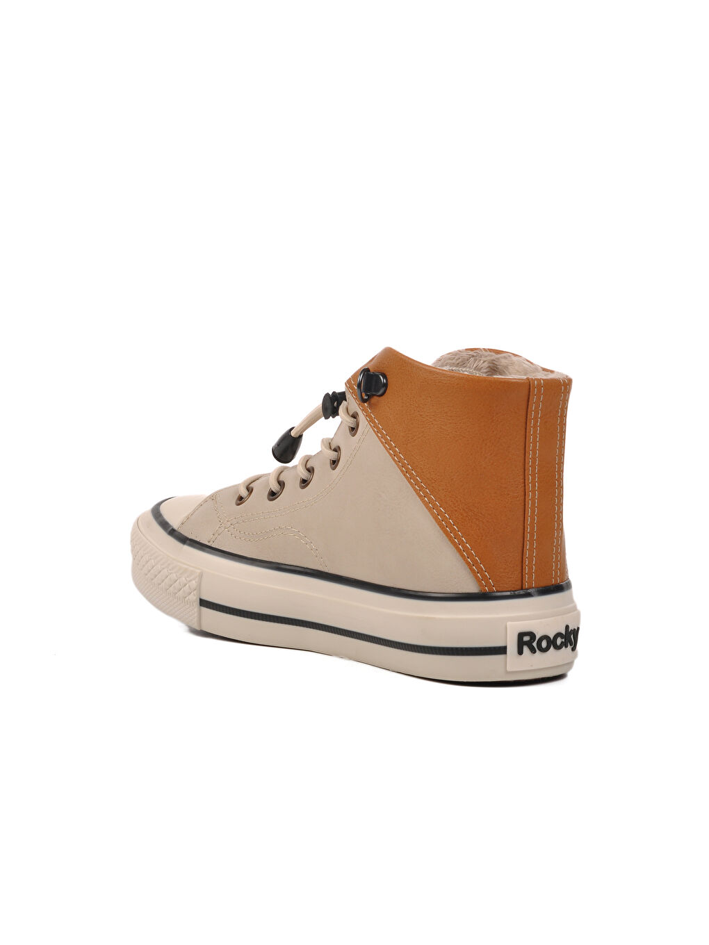 Walkway Bej-Karamel Bej-Taba İçi Kürklü Bilek Boy Çocuk Sneaker Rocky 005 F - 3