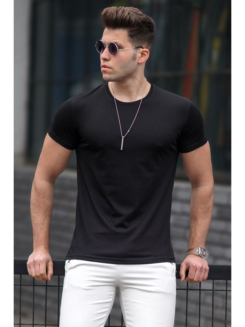 Bisiklet Yaka Basic Tişört Siyah 3006