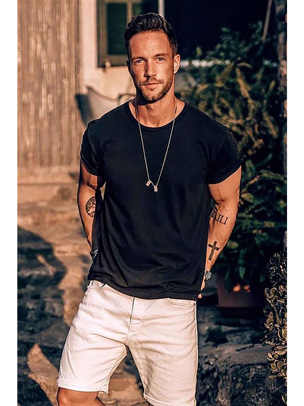 Bisiklet Yaka Basic Tişört Siyah 3006-1